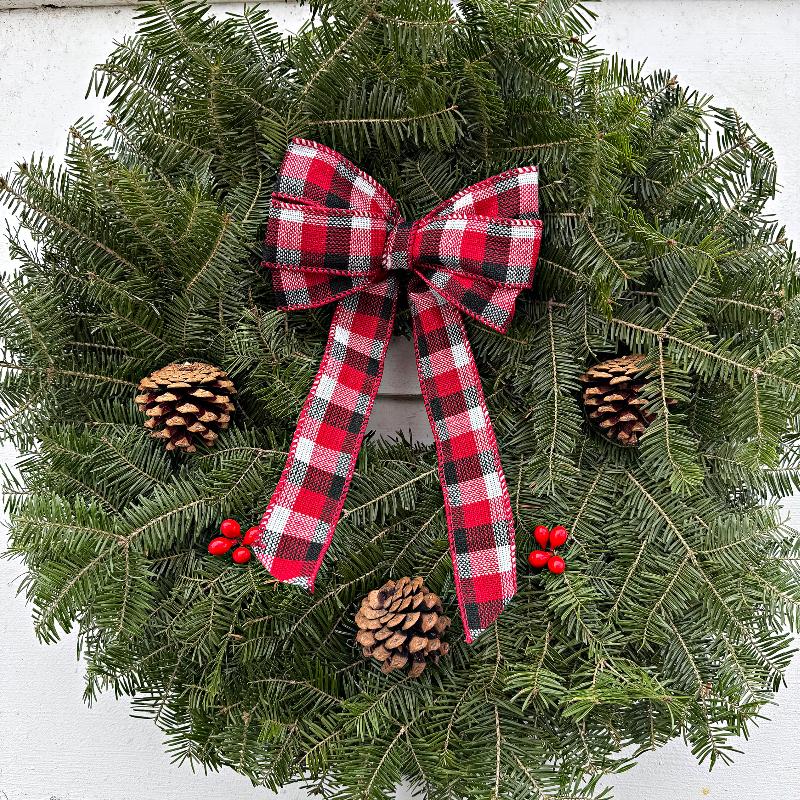 18 Inch Homestead Christmas Plaid Wreath